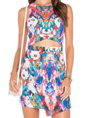NBD Floral Multicolor Cutout Dress